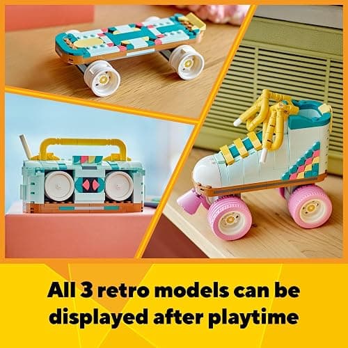 LEGO Creator 3 in 1 Retro Roller Skate Building Kit, Transforms from Roller Skate Toy to Mini Skateboard to Boom Box Radio, Birthday Gift for Skaters, Cool Toy for Boys and Girls Ages 8 and Up, 31148 thumbnail 5