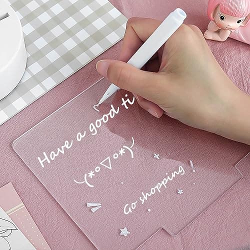 Acrylic Dry Erase Board 16 Colors Can Remote Control Light 7.3x5x0.2 Clear Desktop Note Memo Board, Includes Dry Erase Markers, Rewritable Night Light with Message Board, Soft Light Desk Lamp Gift thumbnail 8