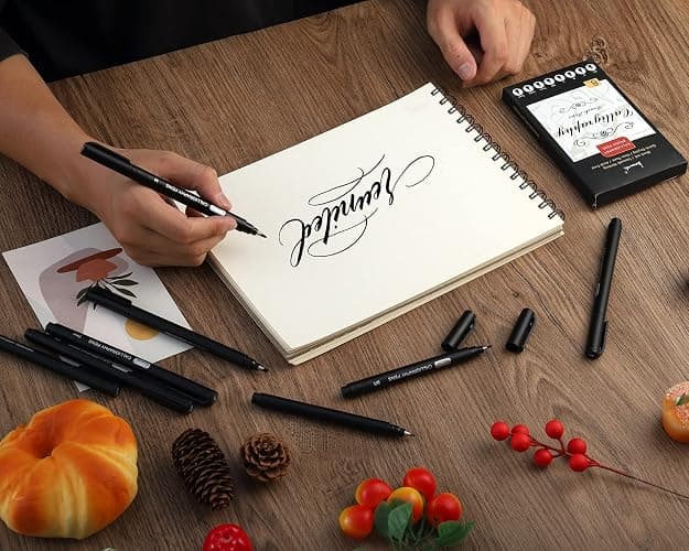 Brusarth Calligraphy Pens,8 Size Calligraphy Pens for Writing,Brush Pens Calligraphy Set for Beginners, Hand Lettering Pens thumbnail 8