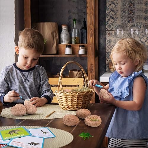 Dig Up Dinosaur Fossil Eggs, Break Open 12 Unique Eggs and Discover 12 Cute Dinosaurs, Easter Digging Toy for 3 4 5 6 7 8 9-12 Year Old Boys Archaeology Science STEM Gift thumbnail 7