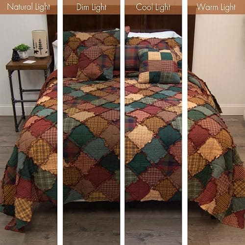 Donna Sharp Cotton Full/Queen Quilt - Campfire, 91" x 91" | Pieced and Patchwork Pattern, Fits Queen Size and Full Size Beds, Machine Washable thumbnail 4