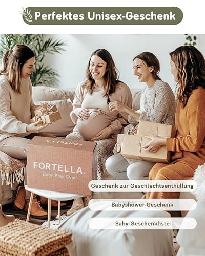Fortella Spielbogen Baby, Spielmatte mit Bauchzeit Kissen und 5 Sensorik Spielzeug Abnehmbarem,Naturthemen Krabbeldecke für Babys ab der Geburt, Neugeborene & Kinder, 0-6-9-12 Monate-Salbeigrün - Salbeigrün thumbnail 9