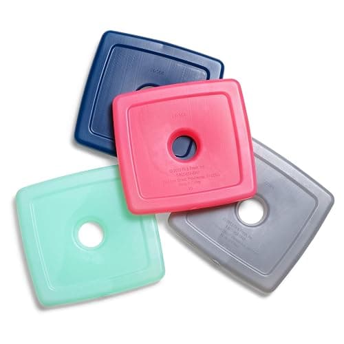 Cool Coolers by Fit & Fresh 4 Pack Slim Ice Packs, Quick Freeze Space Saving Reusable Ice Packs for Lunch Boxes or Coolers, Multi Colored thumbnail 4