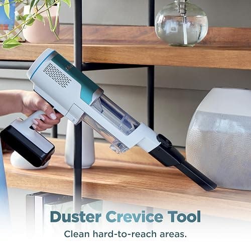 Shark Clean & Empty Cordless Stick Vacuum – Lightweight Cordless Vacuum with HEPA Filter, Portable, Rechargeable, Auto-Empty System, Stick Vacuum for Pet Hair, Carpets & Hardfloor, White, BU3521 - Crevice Tool + Pet Multi-Tool thumbnail 11