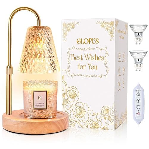 Candle Warmer Lamp with Timer, Stocking Stuffers for Women, Mom Gifts for Women Mom Christmas, Adjustable Height Candle Warmer, Dimmable, Home Decor, Wax Warmer Lamp for Jar Candles with 2 Bulbs - Image 1