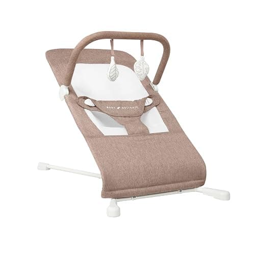 Baby Delight Highland Baby Bouncer | Infant | 0 – 6 Months | 3-Position Recline | Mocha Tweed - Image 1
