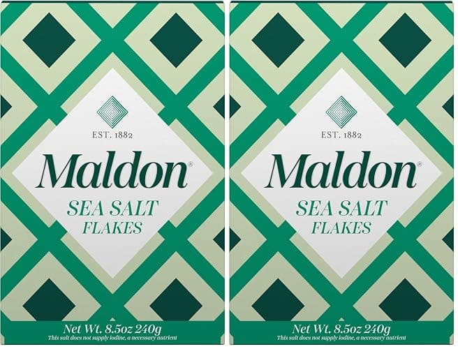 Maldon Salt, Sea Salt Flakes, 8.5 oz (240 g), Kosher, Natural, Handcrafted, Gourmet, Pyramid Crystals (Packaging May vary) (Pack of 2) - Image 1