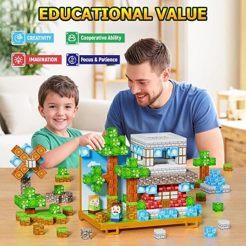 Wxlbr Magnetic Blocks, Magnetic Building Blocks,STEM Constructions Magnet Blocks for Kids, Boys and Girls Age 3+ Years Old, Building Toys Gifts for Kids 84PCS 1" Large Size thumbnail 6