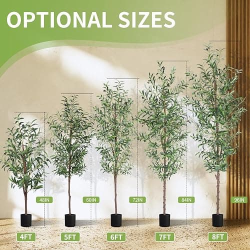 CETRD Artificial Olive Tree, 4FT Tall Faux Olive Trees 48in Outdoor Fake Potted Silk Plant with Trunk and Realistic 436 Leaves and 16 Fruits for Modern Office Home Decor（1pack） thumbnail 4