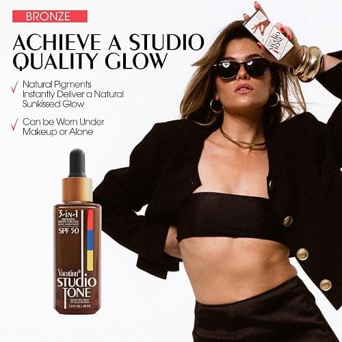Vacation Studio Tone SPF 50 Sunscreen Bronzing Drops For Face, Sunkissed Skin Bronzer, Makeup-Friendly Tan Drops, Non-Comedogenic, Broad Spectrum Sun Block, Vegan & Cruelty-Free, 1 Fl. Oz. thumbnail 3