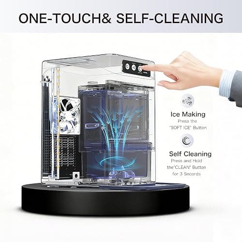 Large Capacity Ice Makers Countertop One-Click Operation Self-Cleaning Portable Ice Maker 41lbs/24H with There is A Detachable 3L Water Tank Ice Machine for Home,Bar,Office thumbnail 4