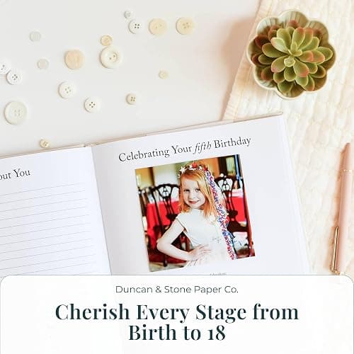 Childhood Memory Book - Elegant Memory Book For Kids Till Age 18 W/Guided Prompts, Space for Photos & More - Childhood Memory Journal (175 Pages, Cream) thumbnail 8