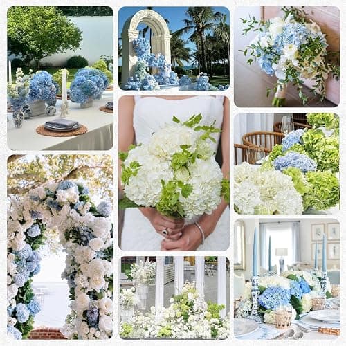 4 Pcs Blue Hydrangea Artificial Flowers, Latex Real Touch Hydrangea Flowers, 19.6'' Full Faux Hydrangea Flowers Fake Flowers for Home Decor Party Wedding Centerpiece Bouquet Floral Arrangements thumbnail 9