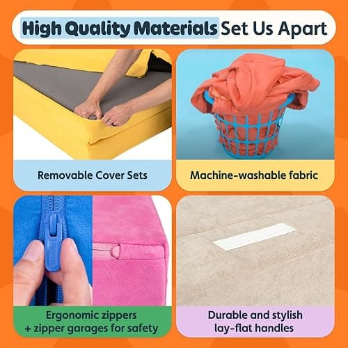 Nugget - The Original Play Couch for Kids - Modular Foam Children's Sofa for Playroom, Imagination, & Creative Open Ended Play - Washable & Convertible Playroom Furniture, Seamonster thumbnail 6