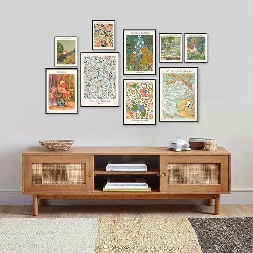 Vintage Eclectic Wall Art Prints Set of 9, Abstract Eclectic Wall Decor Matisse William Morris Van Gogh Monet Maximalist Famous Artist Painting Pictures, Trendy Maximalism Poster for Aesthetic thumbnail 5