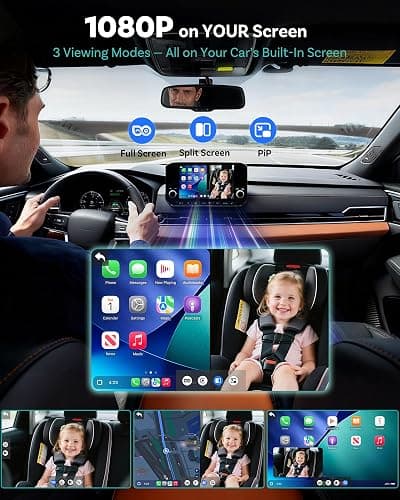 OTTOCAST Cabin Care Car Adapter with Baby Car Camera, Wireless CarPlay Display on CarScreen 2026, Plug-and-Play 1080P HD Rear Seat Baby Monitor, Split Screen Navigation, for Parents & Pet Owners thumbnail 4
