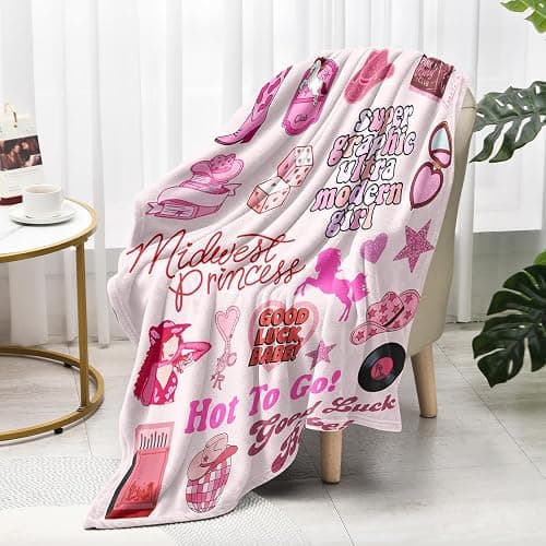 50"x 40" Pink Music Pony's Singer Throw Blanket, Chappell Gifts for Girls Fans Women, Soft Blankets All Seasons, Plush Cozy Lightweight Flannel Quilts for Bedroom Sofa Couch Living Room thumbnail 5