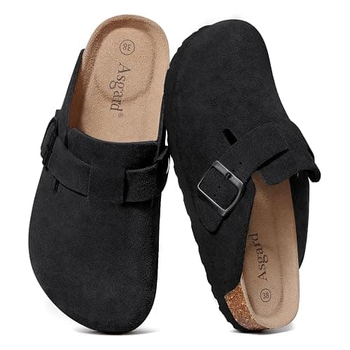 Asgard Genuine Suede Clogs for Women Men Leather Mules Arch Support Potato Shoes with Comfort Cork Footbed - Image 1