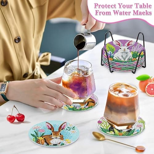 bunny diamond coasters thumbnail 2