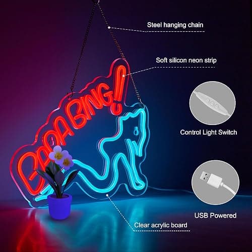 Bada Girls Neon Sign for Wall Décor Dimmable Bing Sopranos LED Neon Light USB Powered Neon Art signs for Pub Store Man Cave Party thumbnail 5