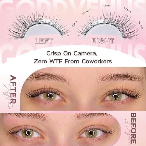 Goddvenus Lash Clusters Kit 9-14mm Wispy Eyelash Clusters Lashes Natural DIY Lash Extension Kit Short Cluster Eyelash Extensions Kit 300pcs C Curl Individual Lashes Cluster Eyelash (With Tweezers) thumbnail 4