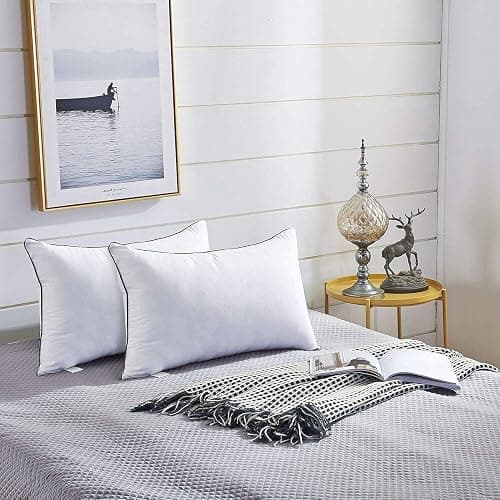JOLLYVOGUE Bed Pillows Standard Size Set of 2, Cooling and Supportive Full Pillow 2 Pack for Side and Back Sleepers, Down Alternative Hotel Collection Sleeping Pillows, 26x20 Inches - 01 - Classic Design - Standard (Pack of 2) thumbnail 5