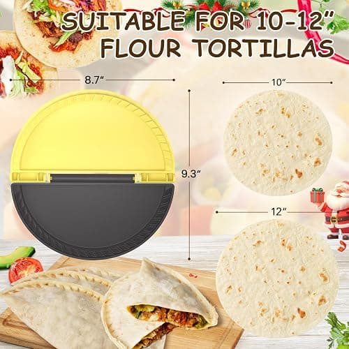 1Pack Tortilla Crimper, 10-12” Flour Tortilla Sealer | DIY Make Sealed Tacos, Quesadillas, Burritos & More | Tortilla Press for Christmas Party | BPA-Free, Dishwasher Safe, Tortilla Press Maker thumbnail 2