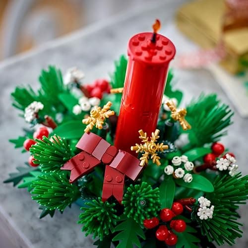 LEGO Centre de Table de Noël - Jouet avec Bougie, Baies Rouges, Étoiles Dorées & Feuillage - Décoration de Table - Activité en Famille - Cadeau Festif pour Ado Fille ou Garçon dès 12 Ans 40743 thumbnail 2