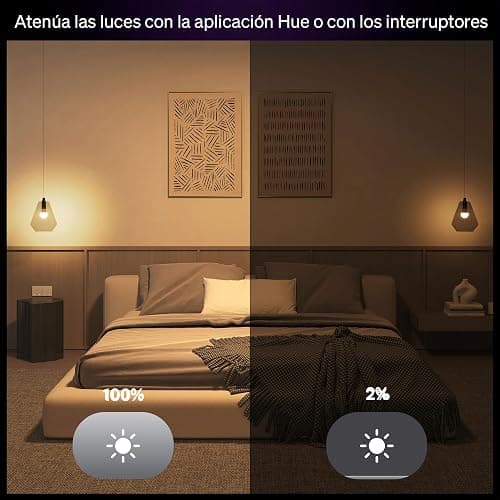 Philips Hue Essential Smart LED A19 Bulb, White and Color Ambiance, E26 Base, 8.8W, 2200K-6500K, 800 Lumens, Dimmable, Works with Alexa, Google, and Apple Home, 1-Pack thumbnail 6