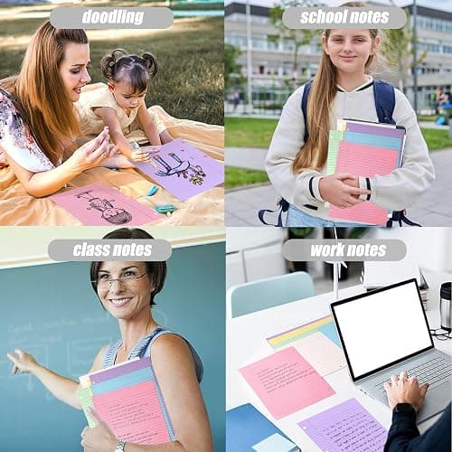 HIBOX Purple Loose Leaf Paper, 100 Sheets 8"x10.5" Colored Notebook Paper, 3-Hole Punched for 3-Ring Binders Notebook, School & College, Fights Ink Bleed, Office Planners thumbnail 6