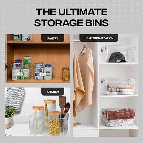 ClearSpace Clear Plastic Storage Bins – Pantry Organizers & Storage Containers, Cabinet Organizer - Home Organization Must Haves for Kitchen, Laundry Room, Office, Closet, Garage & Freezer | Clear plastic storage bins for pantry, cabinet, kitchen, laundry, office, closet, garage, and freezer organization thumbnail 5