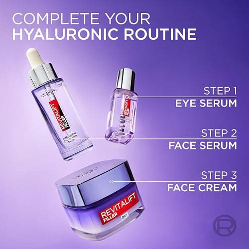 L'Oréal Paris Revitalift Hyaluronic Acid Eye Serum, 2.5% Hyaluronic Acid and Caffeine, Cooling triple bead applicator, Visibly Replumps, Brightens and De-Puffs Eyes, Validated by Dermatologists – 20ml thumbnail 9
