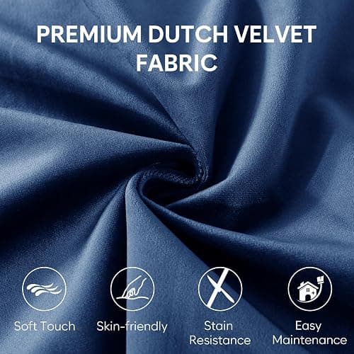 SHOUREN 4 Ft Bean Bag Chair,Bean Bag Chairs for Living Room,4 Foot,Navy | Bean Bag Chairs for Adults,Memory Foam Filling,Beanbag with Filler Included,Soft Velvet Cover,Pocket & Pull-Handle thumbnail 5