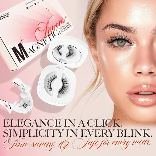 LASHVIEW Upgrade Magnetic Eyelashes with Applicator Reusable Soft Magnetic Eyelashes Natural Look No Glue Needed Lashes Kit Easy to Wear and Remove(A02) thumbnail 9