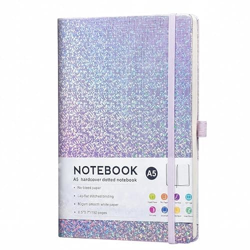 Glitter A5 Lined Notebook Hardcover, Ruled Journal No Bleed Paper Gift | Sparkling Hardcover With 192 Thick Smooth Pages. Lay-Flat Stitched Binding, Pen Loop & Elastic Band. For Daily Use. - Image 1
