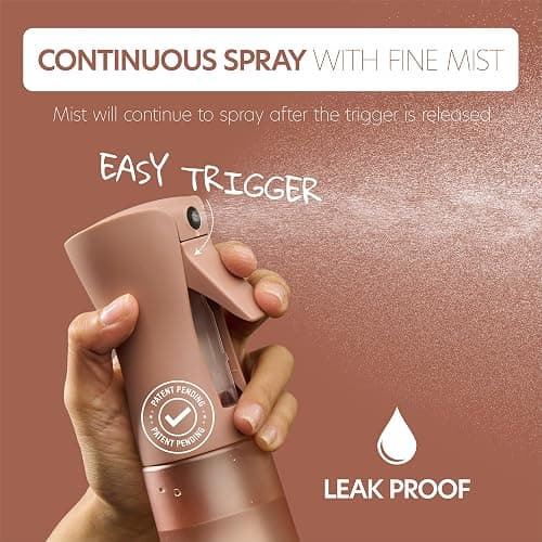 10 OZ Continuous Spray Bottles - Ultra Fine Mist Sprayer | Water Spray Bottle For Hair Stuff, Mister Spray Bottle For Plants Mister | Hair Spray Bottles For Hairstyling, Cleaning, Salons thumbnail 4
