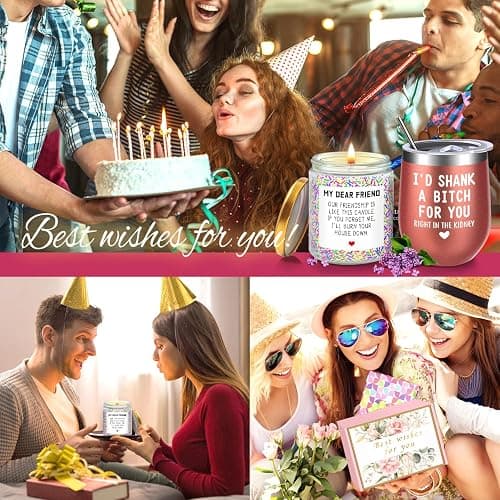 Birthday Gifts for Women Best Friends,Friendship Gifts for Women Her BFF Female Friends Bestie Sister Gift Basket from Sister Lavender Scented Candles 12oz Tumbler thumbnail 5