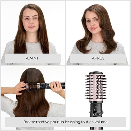 BaByliss Brosse soufflante rotative Dry, Straighten and Style - Pour sécher, lisser et mettre en forme, Fonction ionique, Avec 4 accessoires interchangeables, Noir, AS200E thumbnail 5
