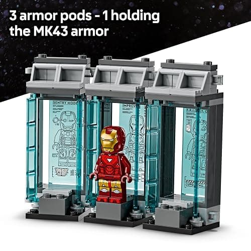 LEGO Marvel Iron Man’s Laboratory: Hall of Armour - Super Hero Building Toy with a Mech Figure, 5 Minifigures incl. Aldrich Killian & a Dum-E Robot - Avengers Gift for 8+ Year Old Boys & Girls 76315 thumbnail 5