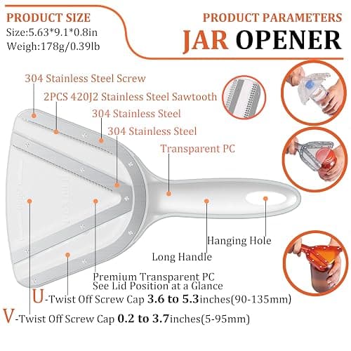 Uinxan Jar Opener for Weak Hand & Seniors with Arthritis,Easy Twist Off Bottle Caps,Patent | Unique Kitchen Gadgets, Christmas Gifts for Elderly/Women/Men (Red) thumbnail 3