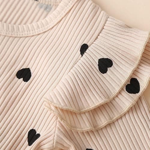 Fullfamous Baby Girl's 3pc Rib Frill Long Sleeve Romper and Pant Set thumbnail 6