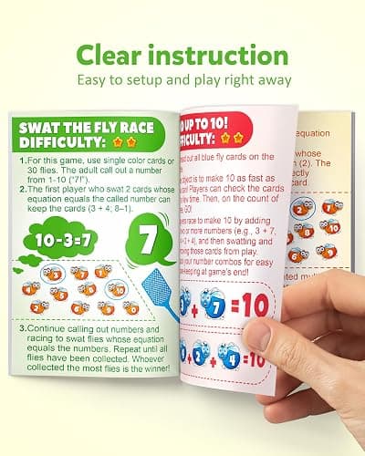 Coogam Math Counting Game, Math Manipulative Learning Swat The Fly Cards, Practice with Addition, Subtraction, Multiplication & Division, 1st 2nd & 3rd Grade Educational Toy for Homeschool thumbnail 5