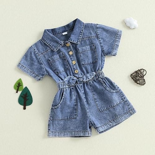 Ledy Champswiin Summer Toddler Girl Jumpsuit Shorts Little Girl Overalls Clothes Baby Jean Romper Jumpsuit One Piece Outfit thumbnail 3
