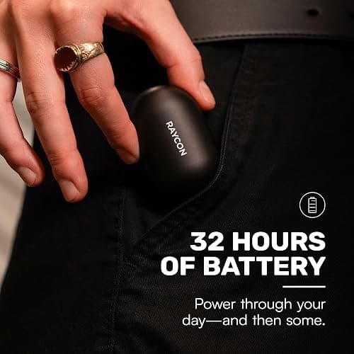 Raycon Everyday Earbuds Classic Bluetooth Wireless with Microphone - Stereo Sound, Active Noise Canceling, in-Ear Bluetooth Headset True Wireless Earbuds 32 Hours Playtime (Blue) thumbnail 6