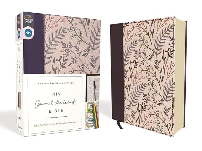 NIV, Journal the Word Bible, Cloth over Board, Pink Floral, Red Letter, Comfort Print: Reflect, Take Notes, or Create Art Next to Your Favorite Verses - Image 1