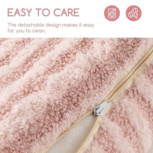 Hollypet Cat Bed Fluffy Plush Mutifuctional Double-Layer Soft Pet Couch Orthopedic Sofa Nest Beds for Small Cats and Dogs, Pink (21x15x8 inch) thumbnail 7