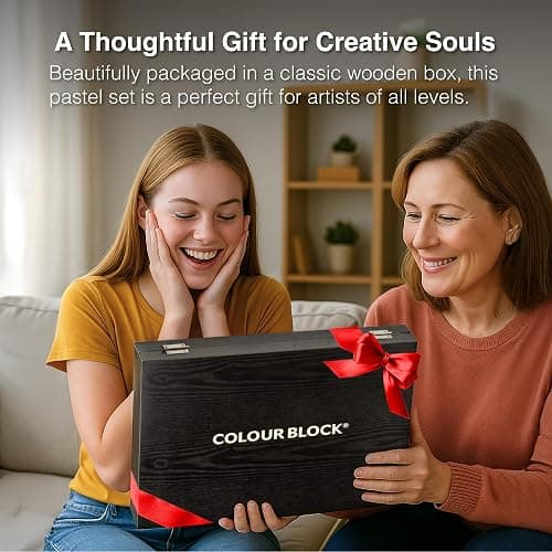 COLOUR BLOCK Soft Pastels for Artists - 100 Colors Square Chalk Pastels Set in Wooden Box - Vibrant Pigments Art Kit for Painting, Drawing, Sketching, Hobbyists, Students and Kids. thumbnail 8