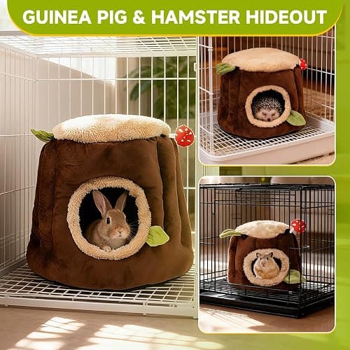 LYART Guinea Pig Hamster Bedding or Hideout for Mouse Mice Rat Ferret Bunny Fluff Bedding Bed House Cage Accessories, Dwarf Rabbits Hedgehog Bearded Dragon Warm Bedding Winter Nest Cave, Washable(2.L) thumbnail 2