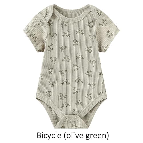 Ruliby Baby Bodysuit Boy Girl Clothes Soft Newborn Infant Outfit Short Sleeve Romper thumbnail 2