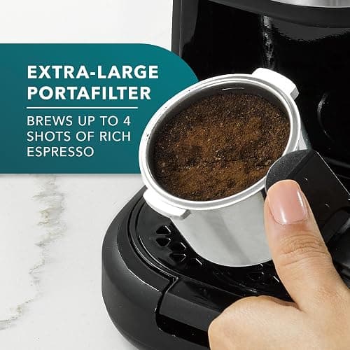 Mr. Coffee 4-Shot Steam Espresso Cappuccino and Latte Maker with Stainless Steel Frothing Pitcher thumbnail 3